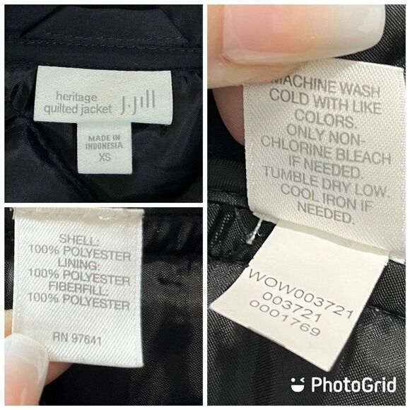 J. Jill Womens Black Quilted Jacket XS Snap Front Classy Equestrian Preppy - Picture 5 of 9